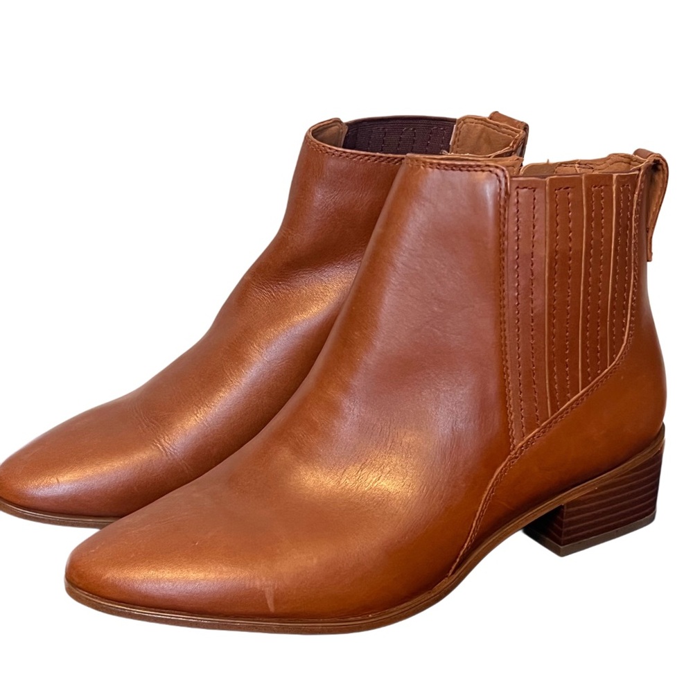 NWT Rockport Women's Geovana Leather Western Farmcore Country Bootie Tan